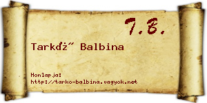 Tarkó Balbina névjegykártya